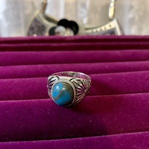 Silver plate turquoise stone